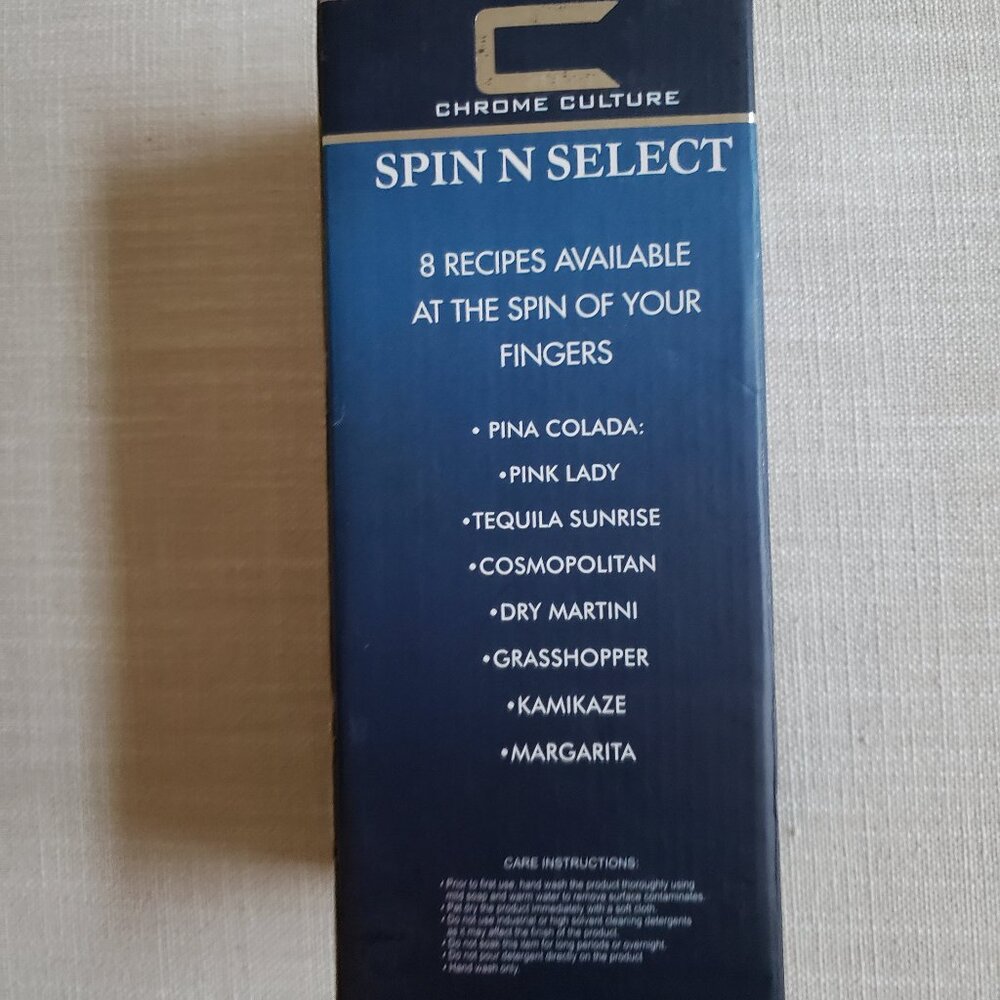 Cocktail Shaker - Spin n Select from 8 recipes - New in box - Stainless steel - Picture 2 of 6